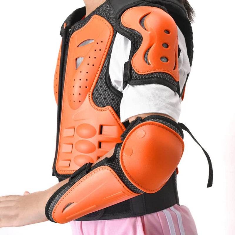 Kelendle Kids Motorcycle Armor Vest Suit Body Dirt Bike Protective Gear Youth Chest Spine Protector Child Elbow Knee Pads for Outdoor Racing Riding Skating Snowboarding Skiing - Image 4